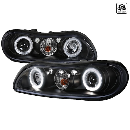 Spec-D Tuning 99-03 Chevrolet Malibu Halo LED Projector Black 2LHP-MBU99JM-TM